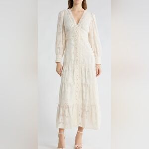 Champagne Lace Midi Dress